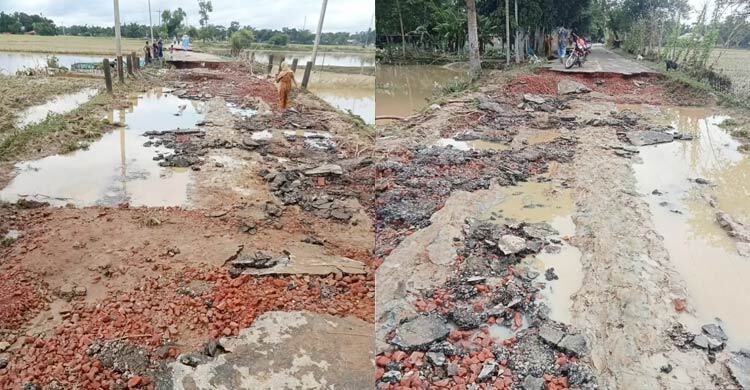কমছে বন্যার পানি ভেসে উঠছে ক্ষতচিহ্ন